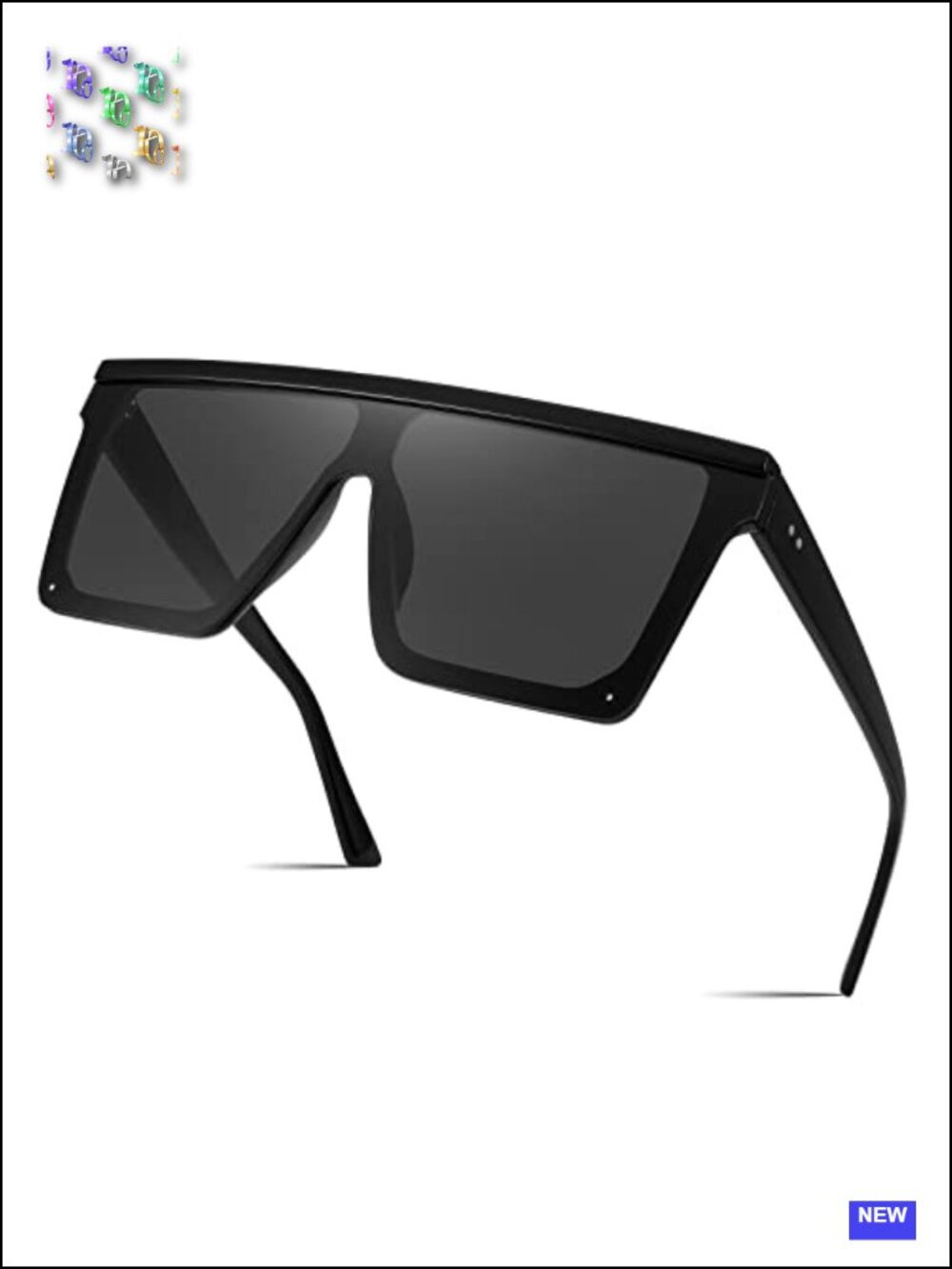 Oversized Square Sunglasses UV400 Protection Shield Frame